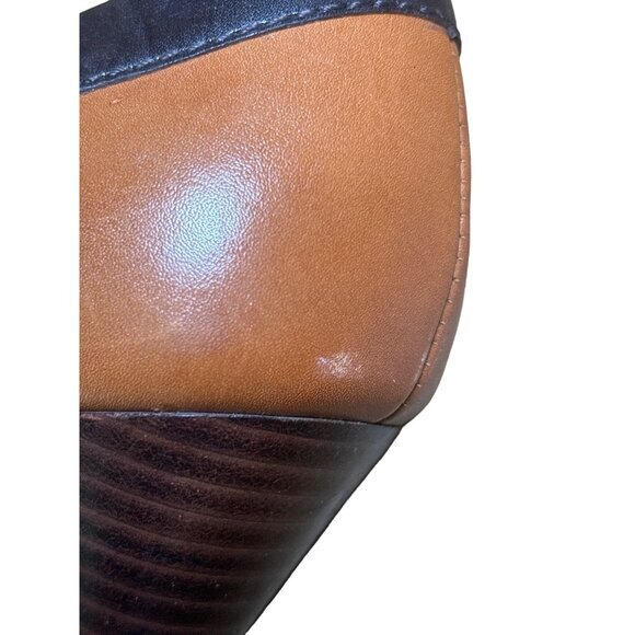 Circa Joan & David High‎ Heel Size 8.5 Classic Peep Toe Buckle Brown New w Flaw - Picture 11 of 11